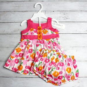 Miniwear Vintage Baby Girl's Dress Size 6-9 Months Floral Sundress